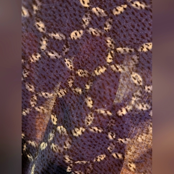 H&M Geometric Pattern Sheer Blue Blouse - Picture 3 of 7